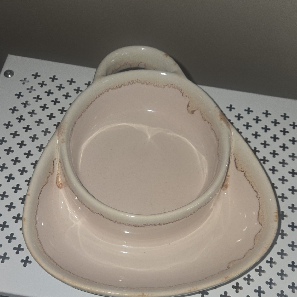 Elegant Cream and Tan Ceramic Dish Set